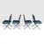 This striking set of four vintage dining chairs, designed in the style of Cleo Baldon, brings bold architectural presence...