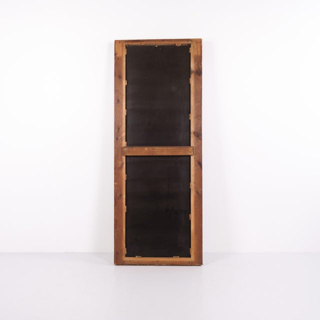Wood Large 19th Century Antique Mahogany Mirror with Columns and Carved Details For Sale - Image 7 of 8