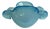 Vintage Hand-Blown Aqua Opaline Art Glass Sculptural Bowl For Sale