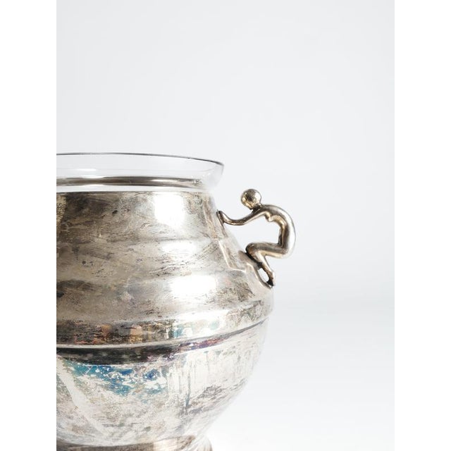 Art Deco Silver-Plated Globe Vase with Handles, Sweden, 1950s For Sale - Image 13 of 18
