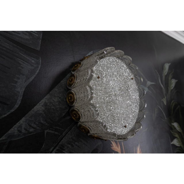 Mid-Century Modern Murano Ice Glass Round Flush Mount by Kaiser Leuchten, 1970s For Sale - Image 9 of 18