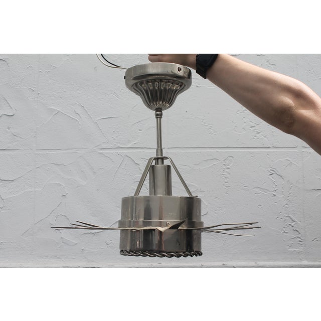 1970's Mid Century Modern Ultra High Quality Celestial Starburst Nickel Pendant Ceiling Fixtures From Miami Beach Alexander Hotel Set of 3 For Sale In Miami - Image 6 of 18