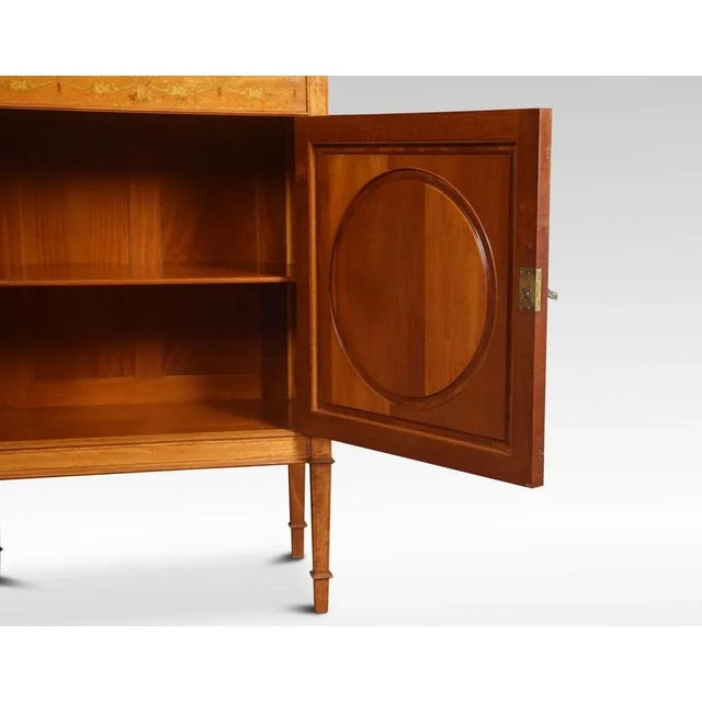 Sheraton Revival Satinwood Inlaid Side Cabinet, 1890s For Sale - Image 3 of 10