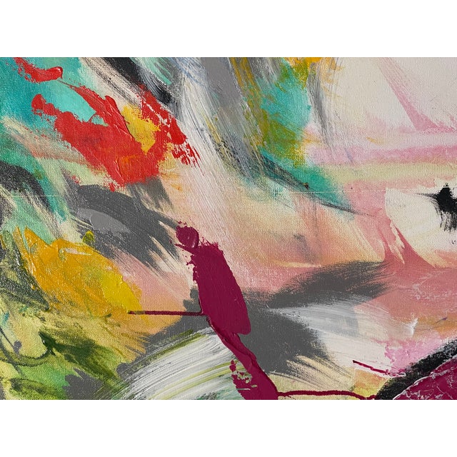 Large Abstract Modern Painting on Canvas For Sale - Image 10 of 12