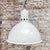 Vintage Industrial White Enamel Pendant Light from Benjamin For Sale - Image 4 of 5
