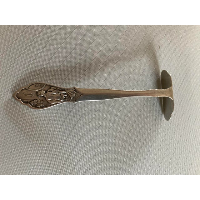 1950s Vintage Krupps Berndorf Hansel & Gretel 90 Silver Plate Baby Food Pusher For Sale - Image 5 of 5