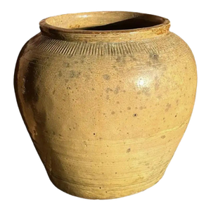 Large Chinese Ceramic Pickling Jar Jade Green, C. 1950