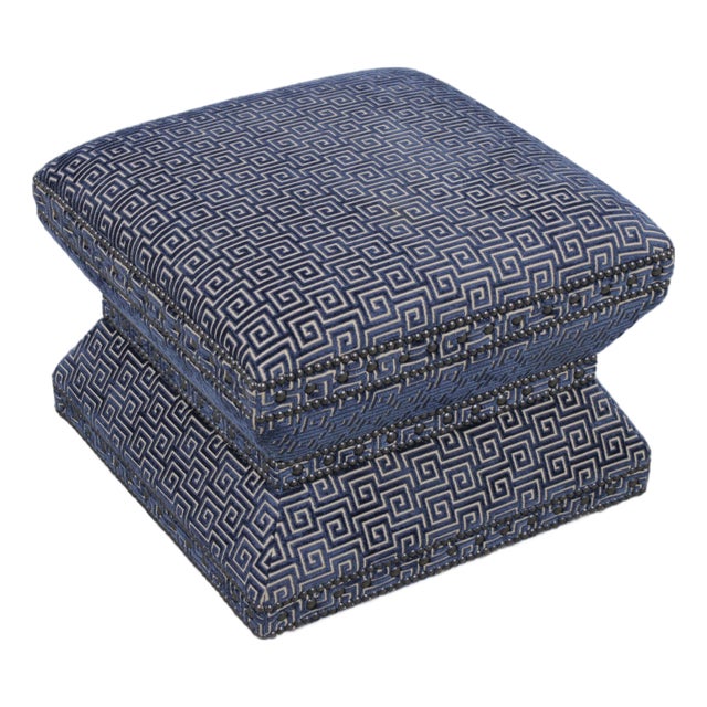 Lexington Greek Key Design Rolling Ottoman For Sale