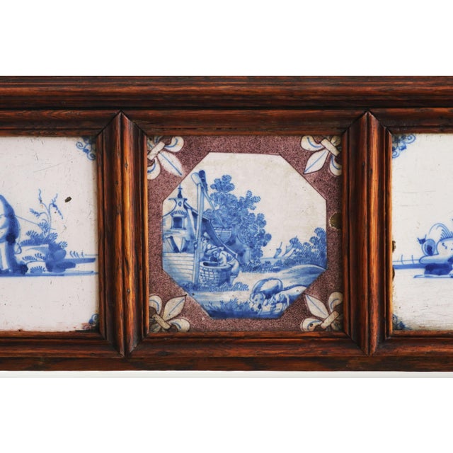 19th Century Dutch Planters with Delft Tiles Oak, 1650, Set of 2 For Sale - Image 4 of 18
