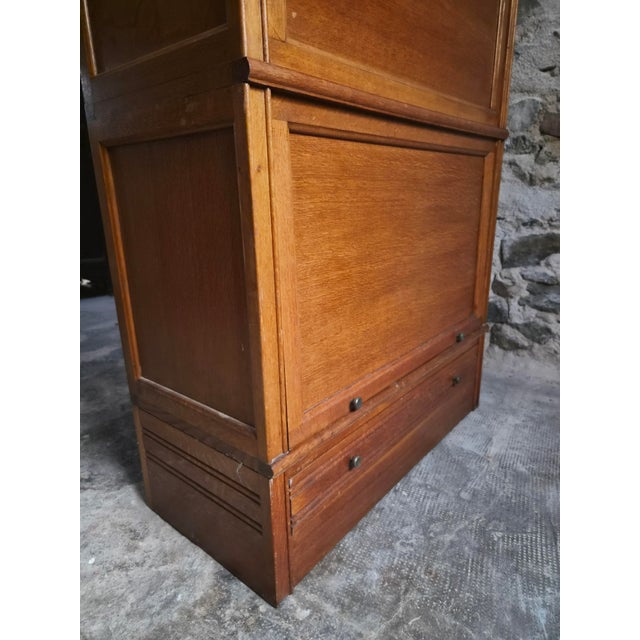 French Modular Oak Secretary Desk with Bookcase & Vitrine from Martin Dupuis, 1950s For Sale - Image 9 of 18