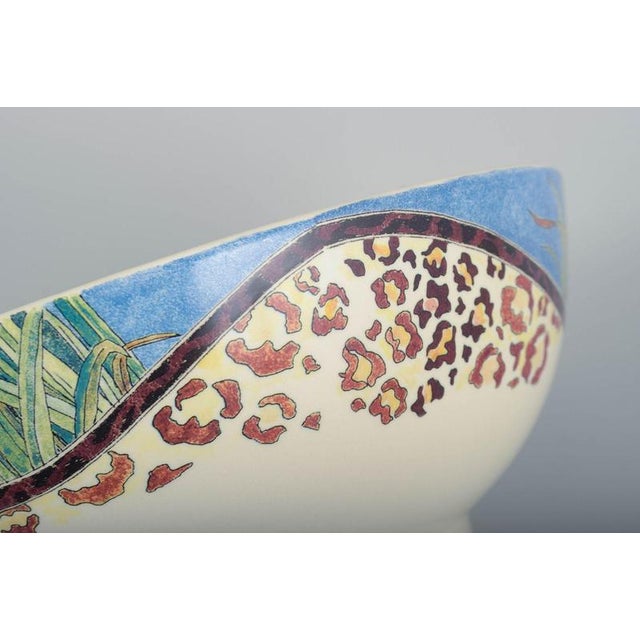 Serving Savane Bowl in Faience from Gien, France, 1980s For Sale - Image 3 of 5