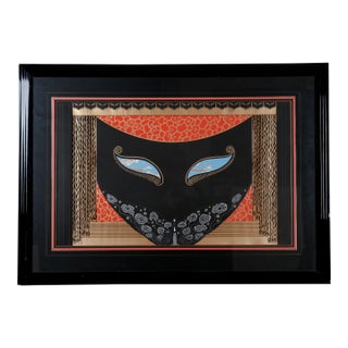 1983 Erte "Eyes of Jealousy" Signed & Numbered Limited Edition Cxxxviii/Cl Framed and Matted Serigraph Print For Sale