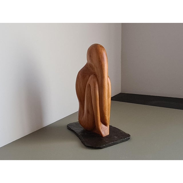 Mid-Century Minimalist Abstract Art Wooden Sculpture, 1970s For Sale - Image 11 of 11