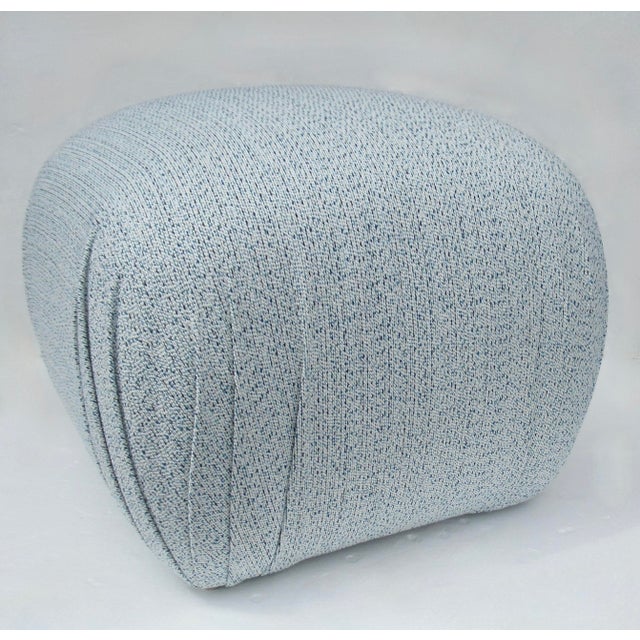 C. 1980's Post-Modern Sherrill Furniture Pouf Ottoman/Stool With a Linear Boucle Textile For Sale In West Palm - Image 6 of 18