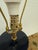Pottery Barn Navy Ceramic + Brass Table Lamps, Pair For Sale In San Francisco - Image 6 of 12