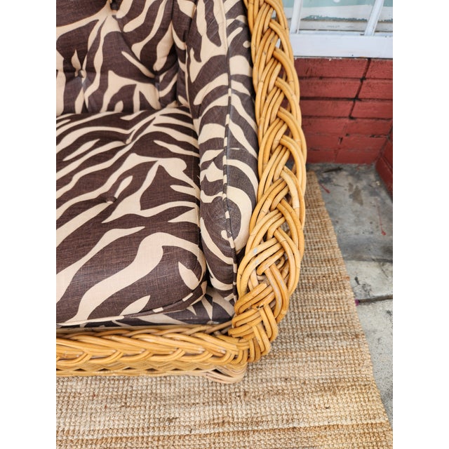 1960's Wicker Loveseat Sofa For Sale - Image 10 of 11