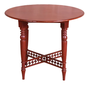 Baker Furniture Milling Road American Colonial Carved Mahogany Tea Table or Occasional Side Table