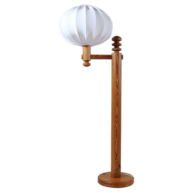 Scandinavian Modern Sculptural Floor Lamp in Pine from Luxus, 1970s For Sale - Image 17 of 17