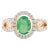 1.01 Cts Oval Emerald & Diamond Wedding Ring Size 7 For Sale
