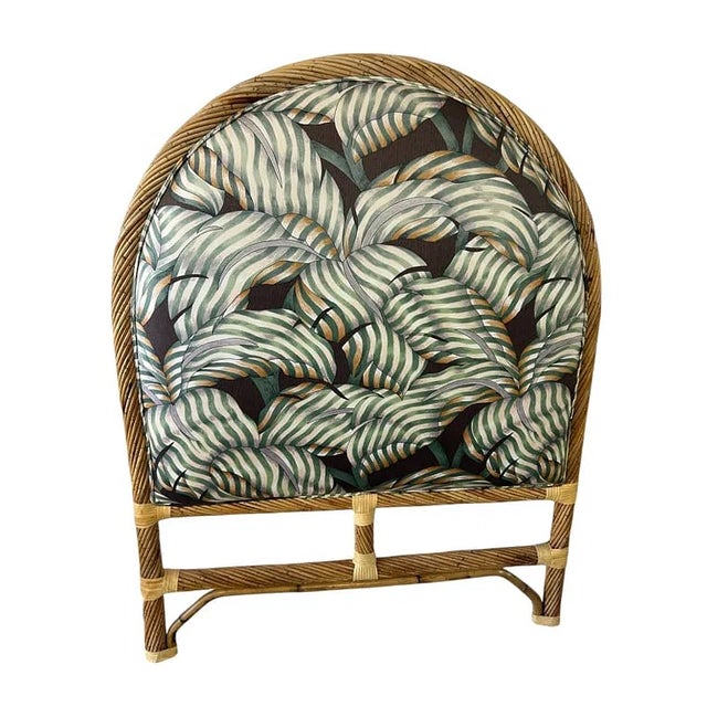 Coastal Pair Vintage Rattan Twin Headboards 51" For Sale - Image 3 of 8