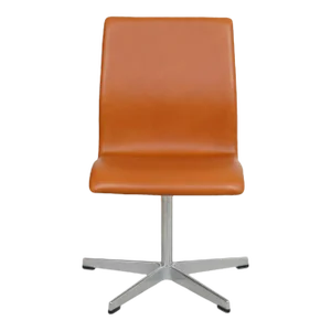 Walnut Aniline Leather Oxford Chair by Arne Jacobsen