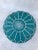 Blue Turquoise Moroccan Leather Pouf Cover For Sale - Image 9 of 9