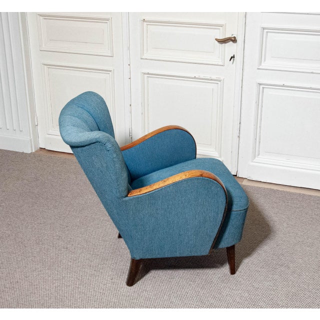 1940s Art Nouveau Swedish Club Chair, 1940s For Sale - Image 5 of 9