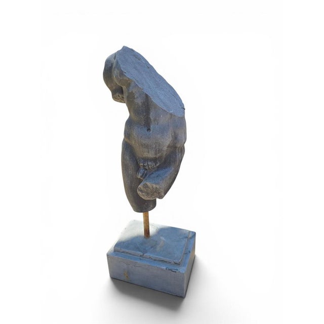 Greek Style Torso Sculpture, 1970, Stone For Sale - Image 6 of 9