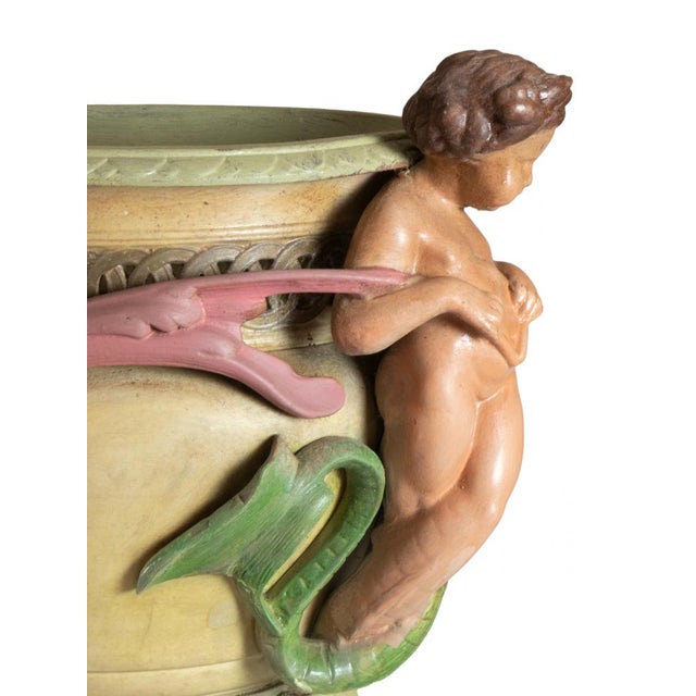 Art Nouveau Planter with Cherubs and Foliage, 20th Century For Sale - Image 6 of 8