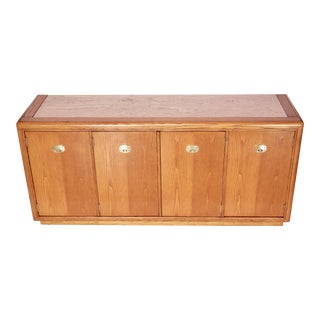 Mid 20th Century Mid Century Modern Oakwood Credenza With a Granite Top by Stanley Furniture For Sale