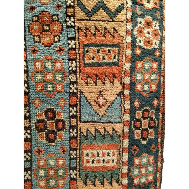 19th Century Persian Kurdish Wide Runner Rug, Hand-Knotted Wool, Allover Paisley Pattern, Terracotta & Blue, 4x12 For Sale - Image 12 of 15