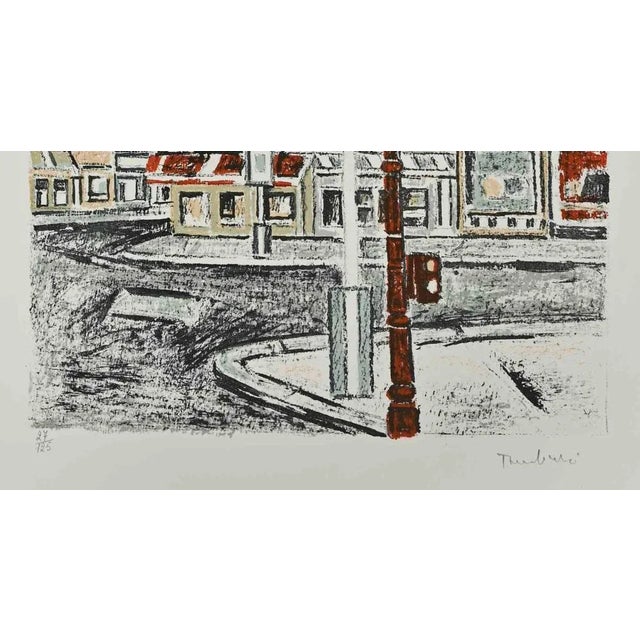 View of Paris is a Modern artwork realized by Orfeo Tamburi (Jesi, 1910 – Paris,1994) in the 1970s. Colored Etching and...