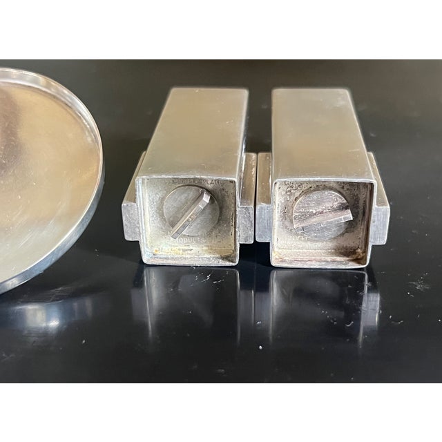 Metal Merle D, Faber Quadruple Silver Plated Art Deco Skyscraper Design Five Piece Set For Sale - Image 7 of 16