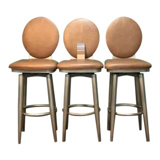 Vintage New Leather Bar Stools For Sale Chairish