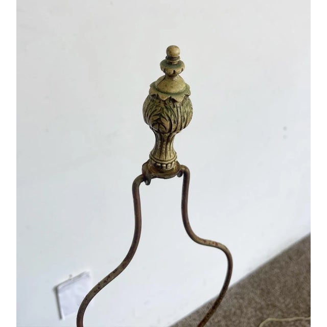 Antique Italian Porcelain Brass and Marble Table Lamp For Sale In Miami - Image 6 of 11