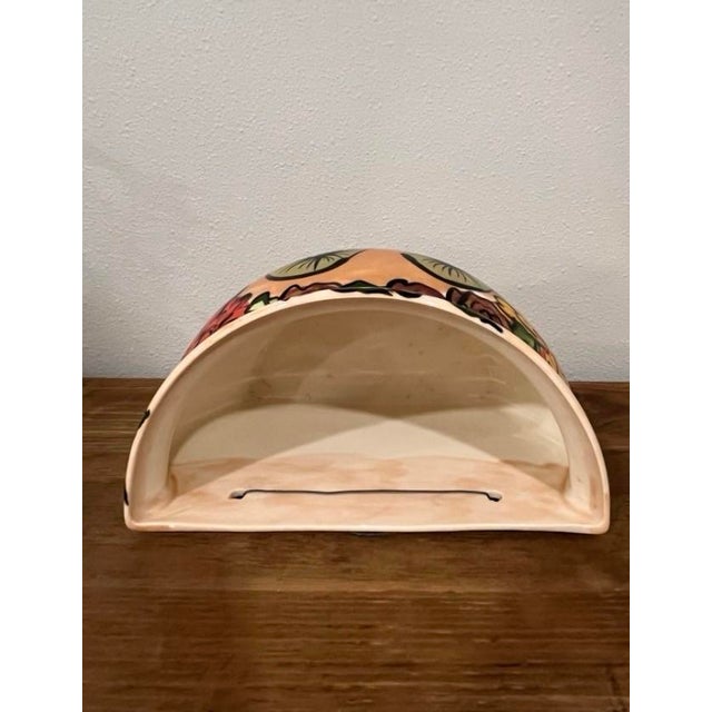 Ceramic Signed One-of-a-Kind Patricia Galding Paquin Lady Face Wall Planter 1998 Hand-Painted Ceramic Folk Art For Sale - Image 7 of 9