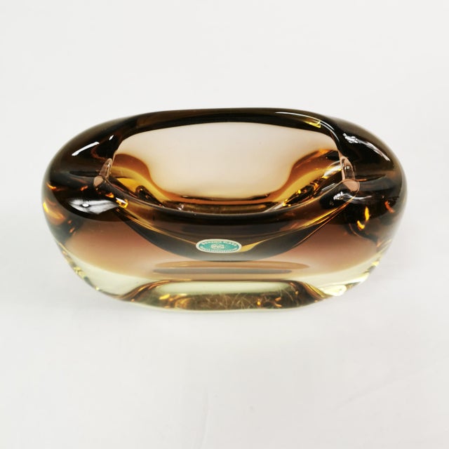 Modern Vintage Art Glass Ashtray by Miloslav Klinger, Czechoslovakia, 1960s For Sale - Image 3 of 14