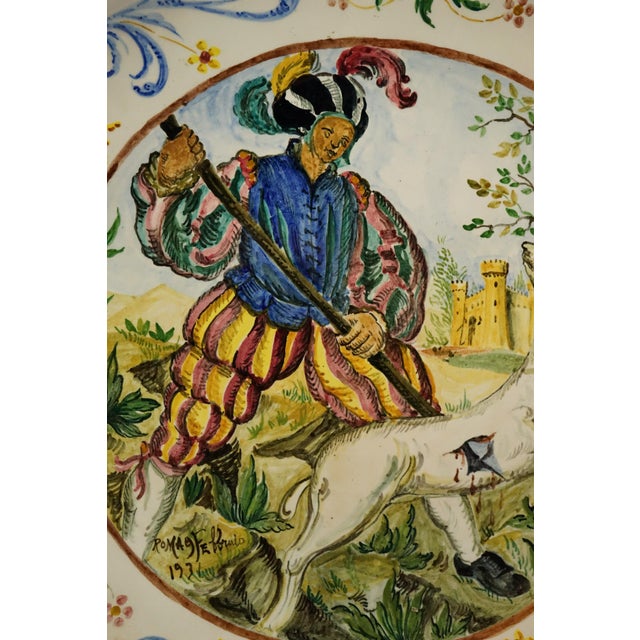 Large Neo-Renaissance Ceramic Plates, 1930, Set of 2 For Sale - Image 16 of 18