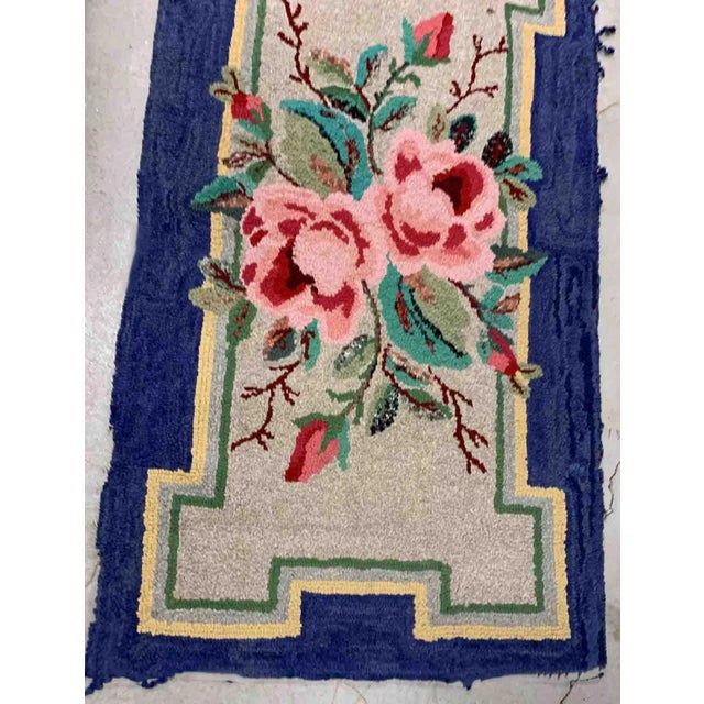 1920s Handmade Antique American Hooked Rug 2' X 3.8' For Sale - Image 4 of 8