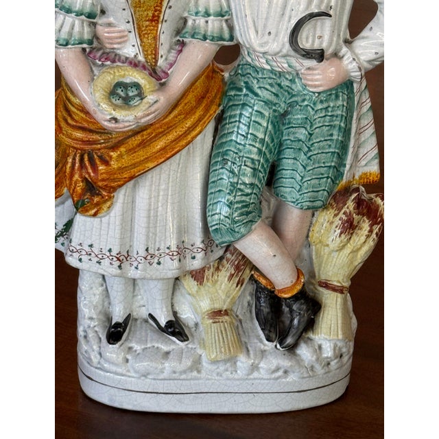 English 19th Century Staffordshire Figure of a Harvest Couple For Sale - Image 3 of 6