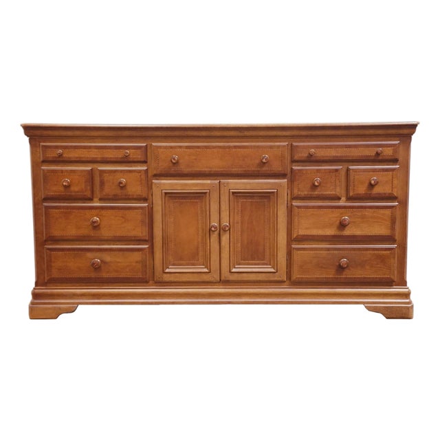 Alexander Julian Home Colours Collection Cherry Early American Traditional 73" Triple Dresser 710-060 For Sale