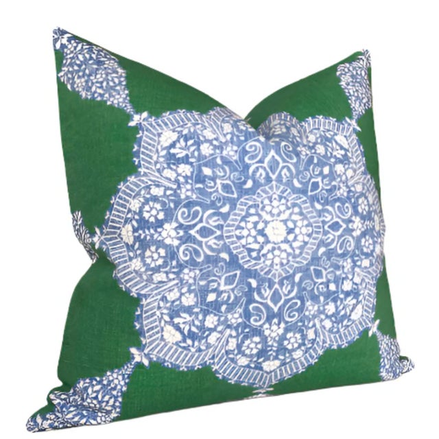 ⭐️ Ships Within 2 Days On the Front: Paisley Medallion Printed Fabric On the Back: Ivory Linen Fabric Designer Fabric...