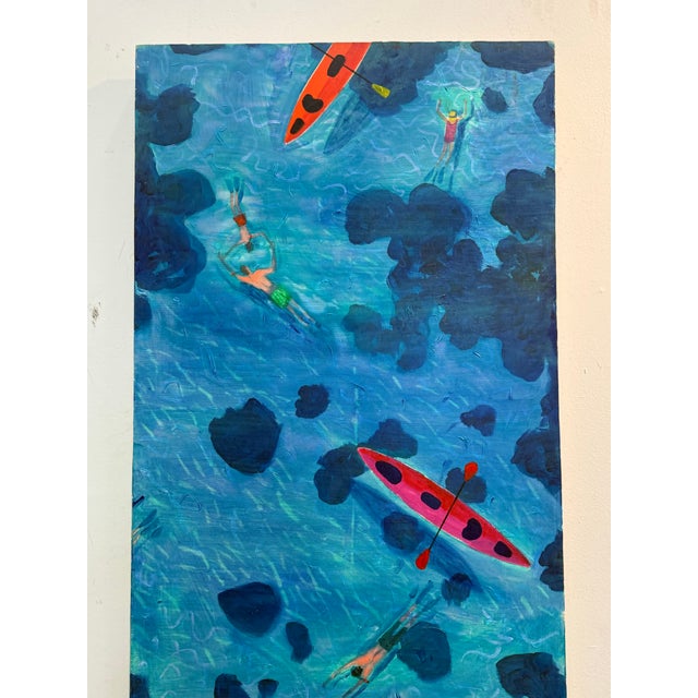 Early 21st Century Large Beach Scene Acrylic on Canvas by Joe Davis For Sale - Image 5 of 11