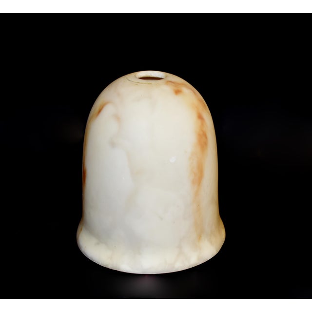 White Vintage Alabaster Lamp Shade Marble Stone Italian For Sale - Image 8 of 10