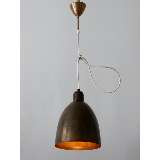 Metal Mid-Century Modern Brass Church Pendant Lamps, Germany, 1950s For Sale - Image 7 of 18