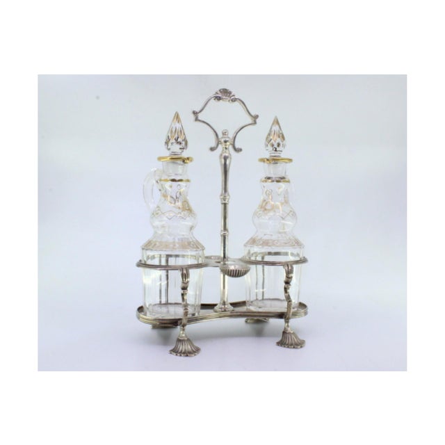 Silver and Glass Cruet, Set of 3 For Sale - Image 9 of 10