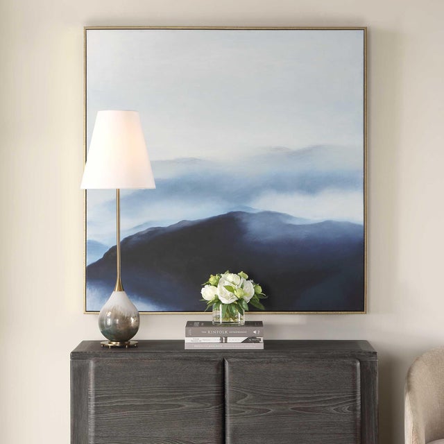 Cold Shoulder Creates An Atmospheric Perspective With Its Rich, Deep Blues Transitioning To Soft Hues Of Gray And White,...