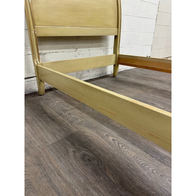 Vintage Twin Size French Provincial Louis XV Style French Bisque Cream Bed For Sale - Image 16 of 17