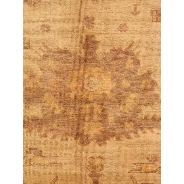 Vintage Oushak Carpet, Oriental Rug, Handmade, Ivory, Gray, Saffron, Yellow For Sale - Image 10 of 12
