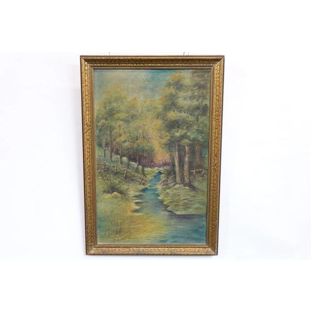 Textile 1950s Original Oil on Canvas Signed, Framed For Sale - Image 7 of 8